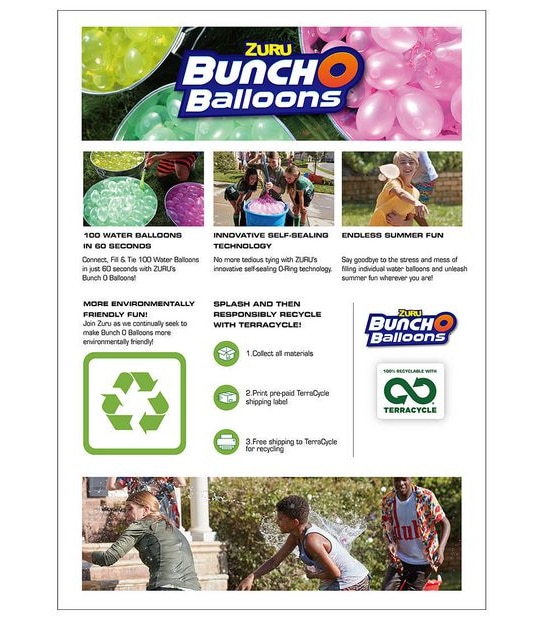 Bunch O Balloons 100 Rapid-Filling Self-Sealing Water Grenades 3 Pack