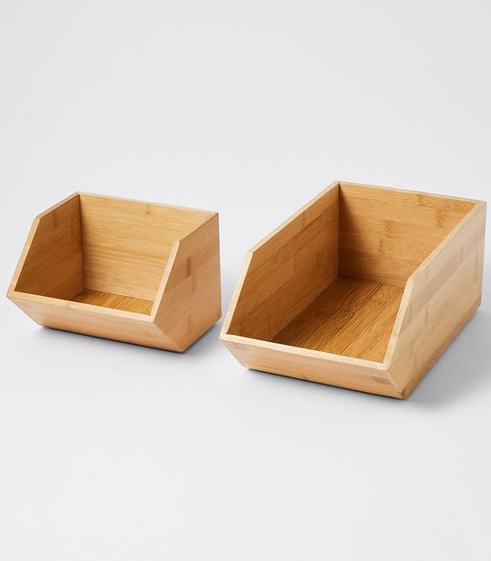 Bamboo Large Stackable Basket