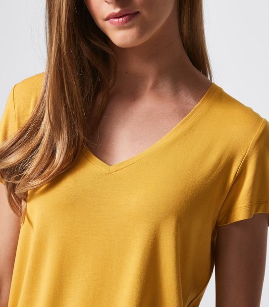 Modal/Elastane V-Neck T-Shirt