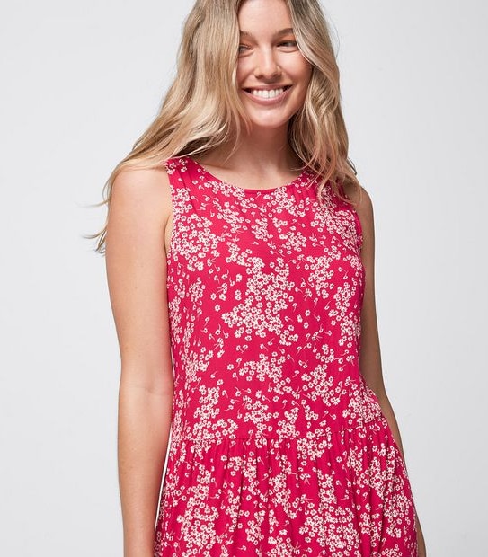 Scoop Neck Tiered Maxi Dress