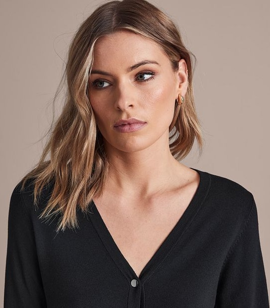 Preview Ribbed V-Neck Cardigan