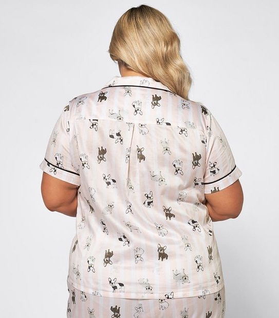 Womans Extended sizing French Bulldog 3/4 Pyjama Set