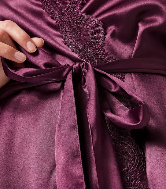Preview Satin Kimono - Burgundy