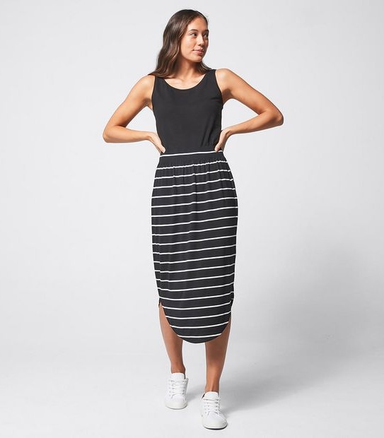 Jersey Curved Hem Skirt