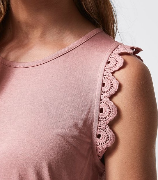 Jolie Lace Trim Sleeve Tank Top