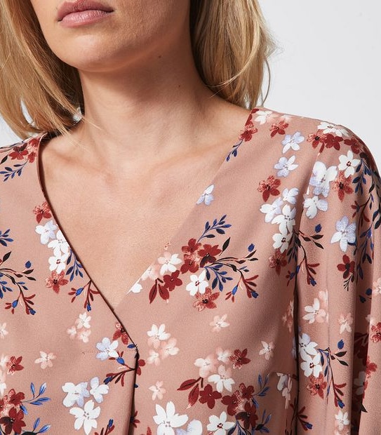 Preview 3/4 Sleeve Pleat Front Shell Top