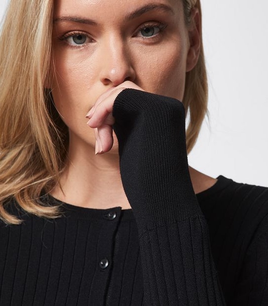 Preview Ribbed Crew Neck Cardigan