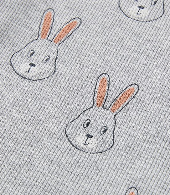 Baby Organic Cotton Bunny Waffle Pyjama Set