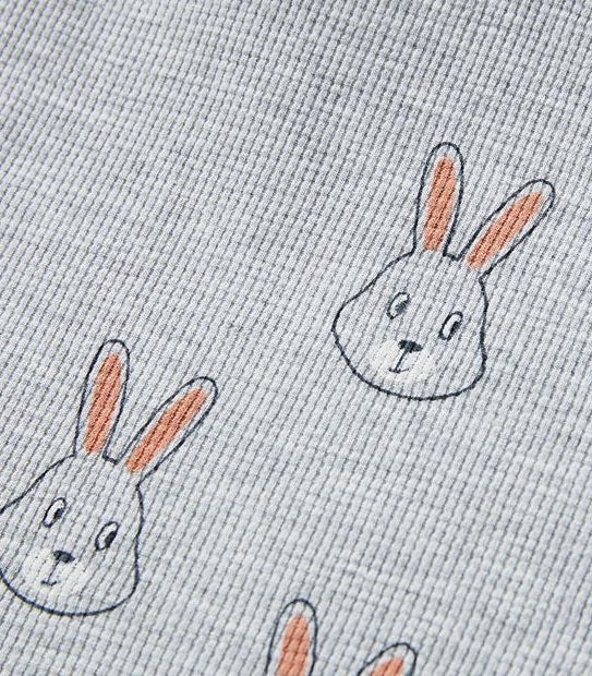 Kids Organic Cotton Waffle Bunny Pyjama Set