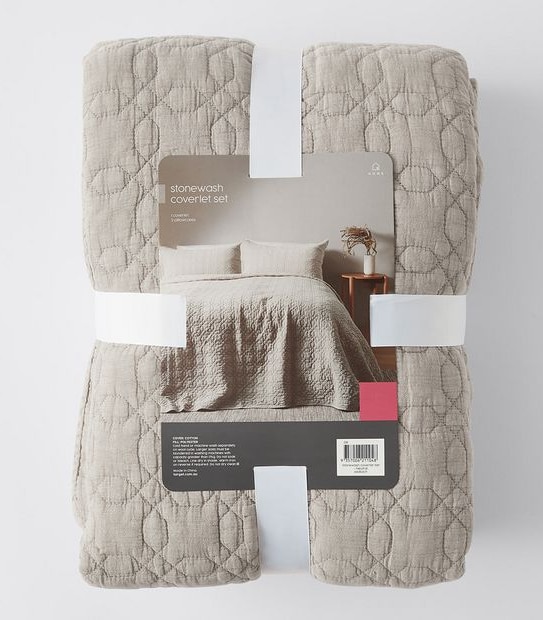 Stonewash Coverlet Set - Queen Bed