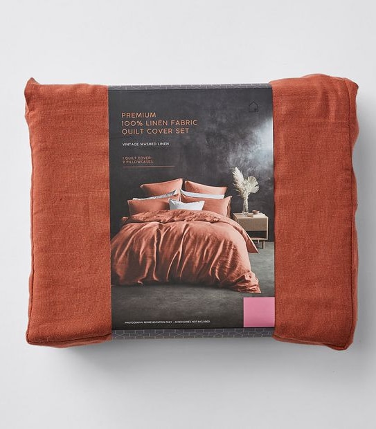 Lilah Linen Quilt Cover Set - King Bed