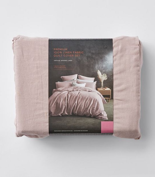 Lilah Linen Quilt Cover Set - Queen Bed