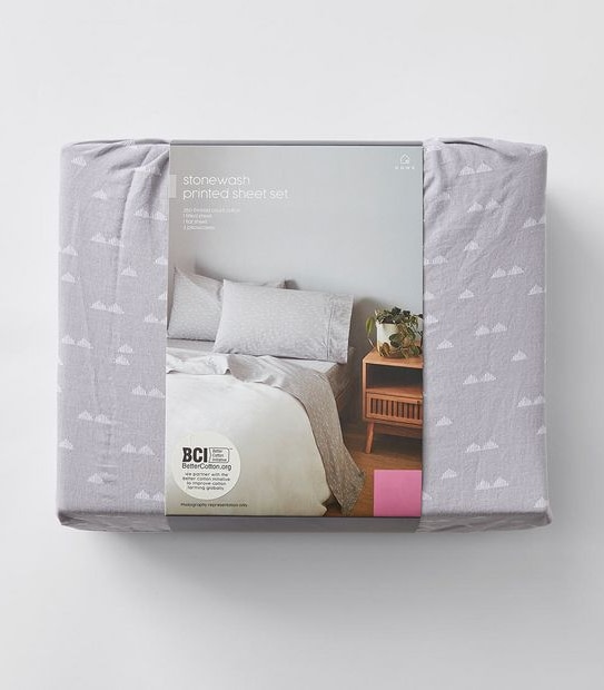 Stonewash Printed Sheet Set - Triangle