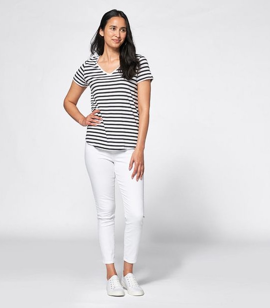 Modal/Elastane V-Neck T-Shirt