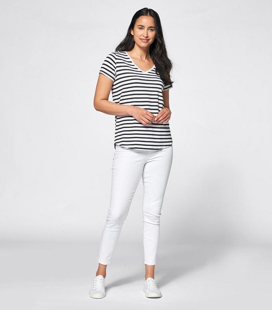 Modal/Elastane V-Neck T-Shirt