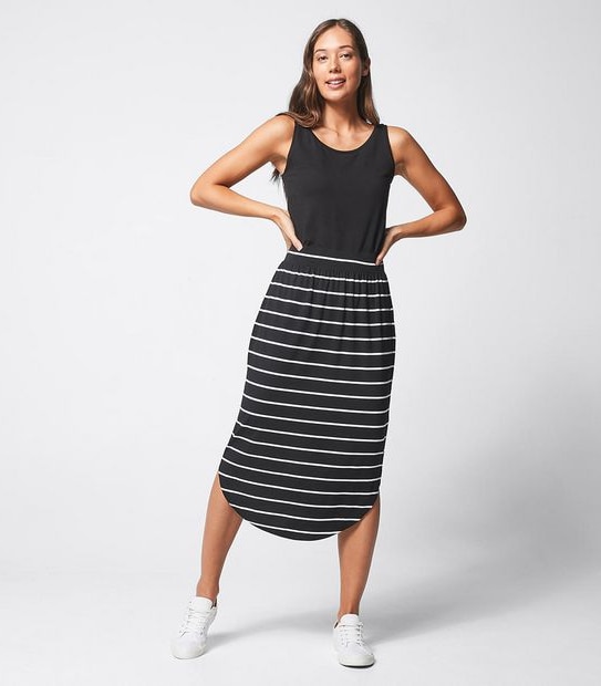 Jersey Curved Hem Skirt