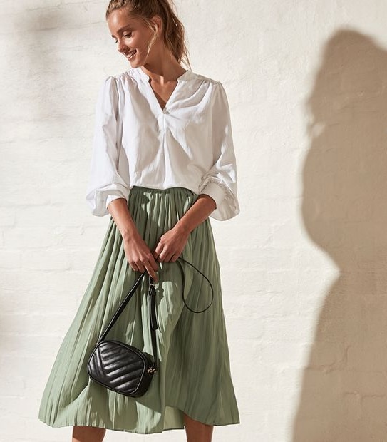 Linen Blend Overhead Blouse