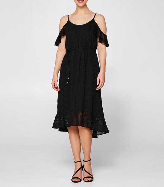 Cold Shoulder Dress - Black
