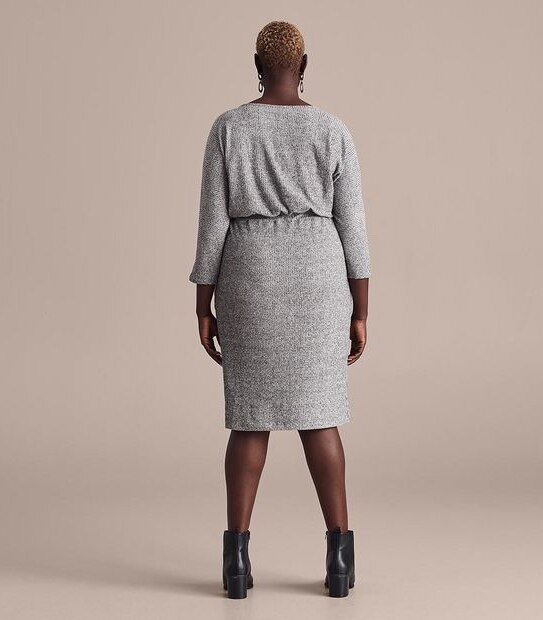 Curve Dolman Sleeve Knit Rib Dress