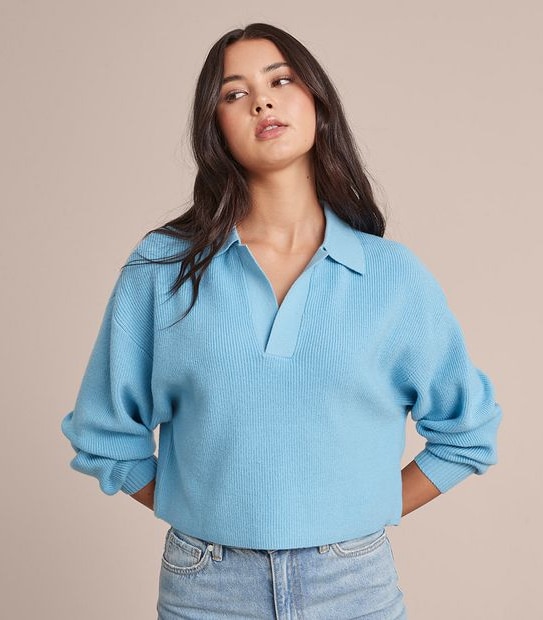 Lily Loves Boxy Knit Polo Jumper