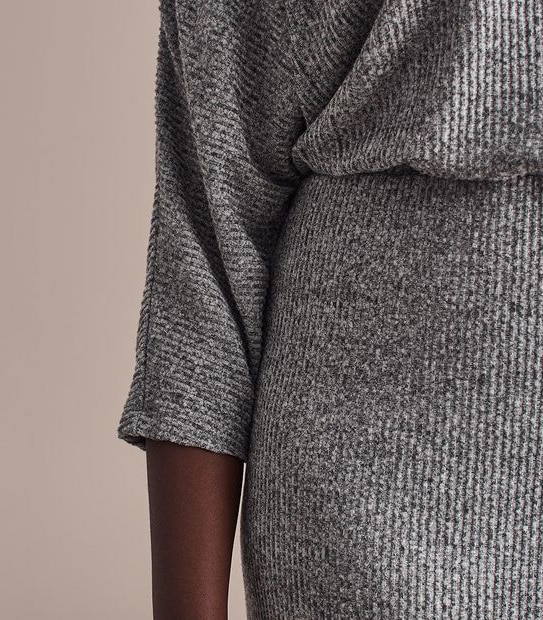 Curve Dolman Sleeve Knit Rib Dress
