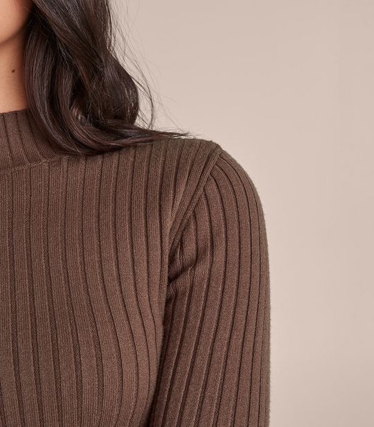 Lily Loves Cropped Rib Knit Skivvy