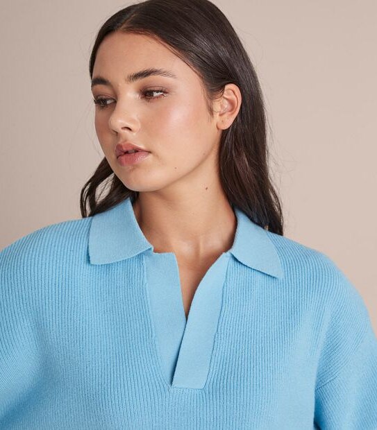 Lily Loves Boxy Knit Polo Jumper