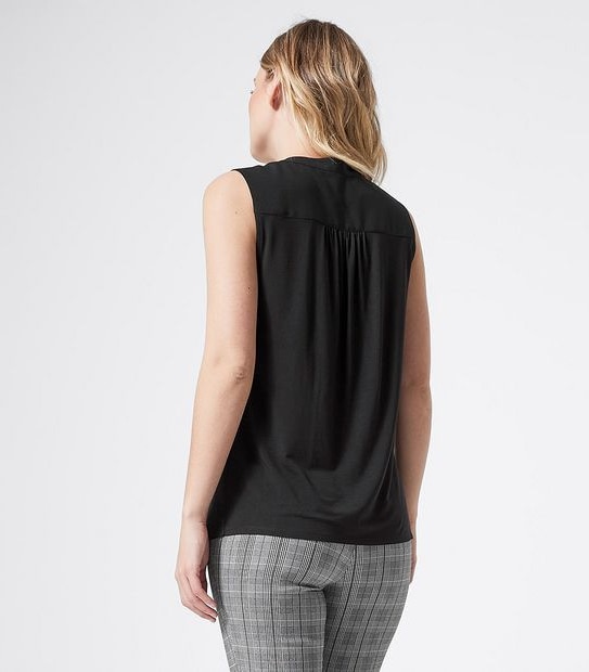 Preview Sleeveless Ruffle Front Shell Top - Black
