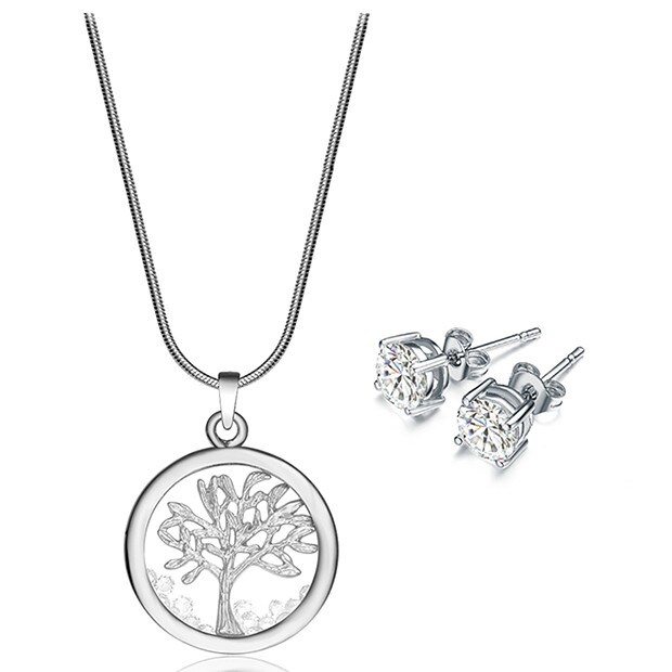 Mestigé Pendant & Earring Set With Swarovski® Crystals - Silver Mestigé Pendant & Earring Set With Swarovski® Crystals - Silver