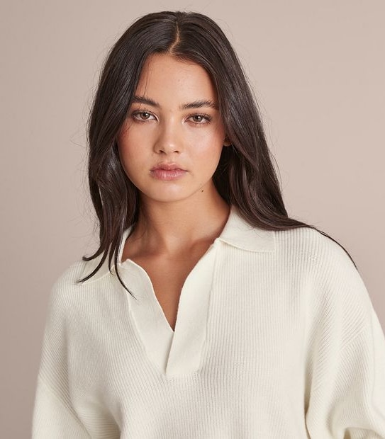 Lily Loves Boxy Knit Polo Jumper