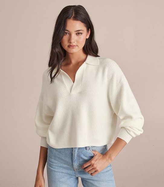Lily Loves Boxy Knit Polo Jumper