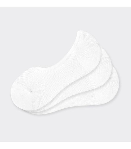 3 Pack Active Mesh No Show Sneaker Socks - White