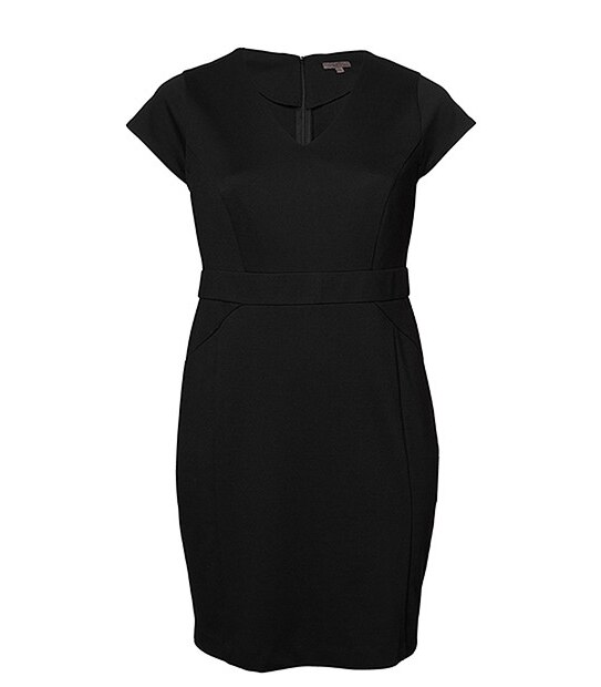 Belle Curve Ponte Dress - Black
