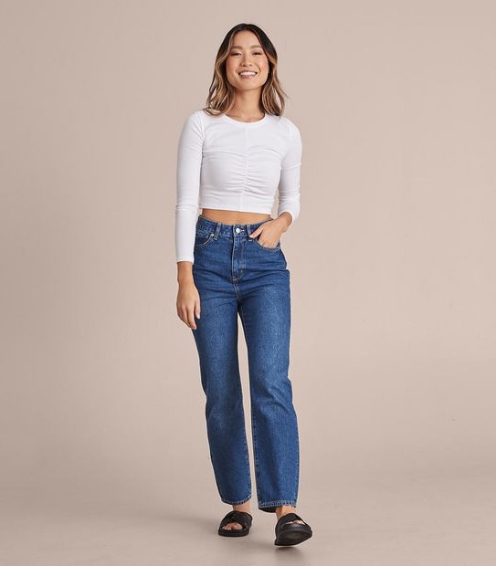 Lily Loves High Rise Straight Leg Jeans