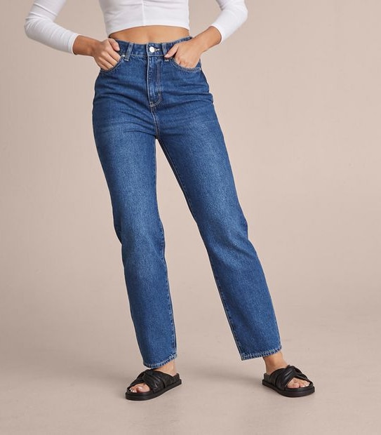 Lily Loves High Rise Straight Leg Jeans
