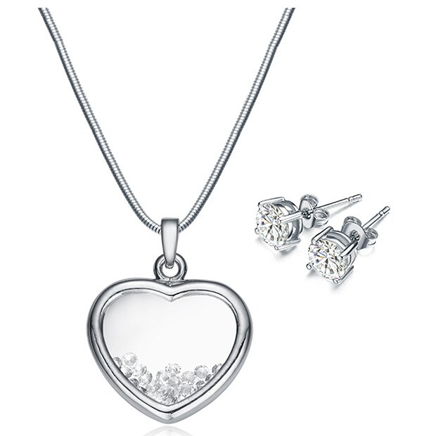 Mestigé Pendant & Earring Set With Swarovski® Crystals - Silver Mestigé Pendant & Earring Set With Swarovski® Crystals - Silver