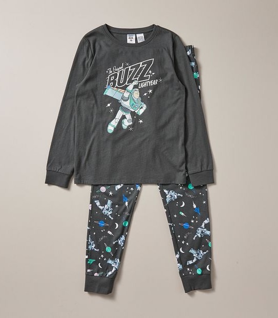 Kids Unisex Family Matching Disney Glow-In-The-Dark Buzz Lightyear Cotton Pyjama Set