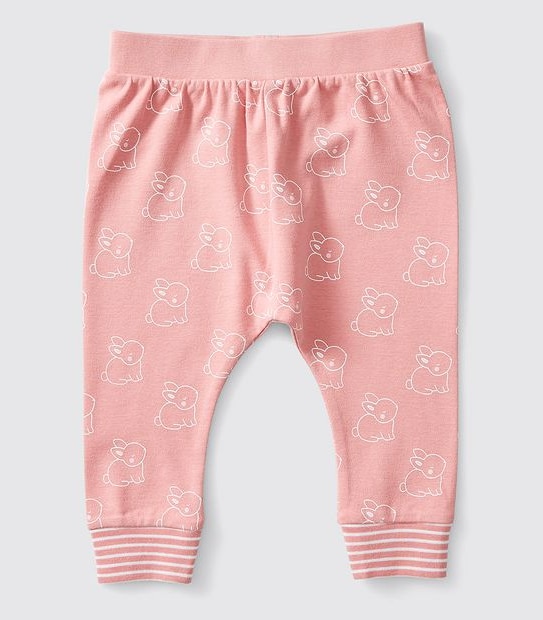 Baby Organic Cotton Bunny Print Pyjama Set - Pink