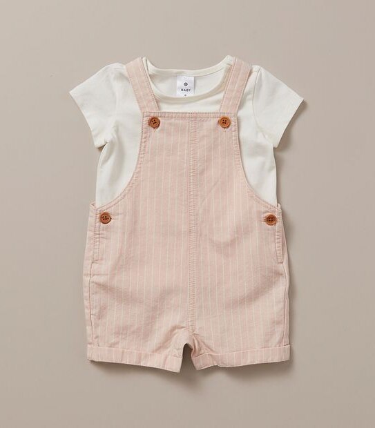 Baby 2 Piece Shortall and T-shirt Set