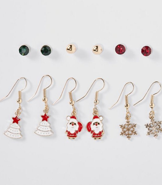 Christmas 6 Pack Tree Drop Earrings Set