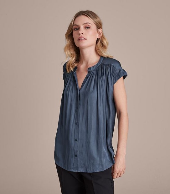 Preview Grace Relaxed Pleat Yoke Blouse