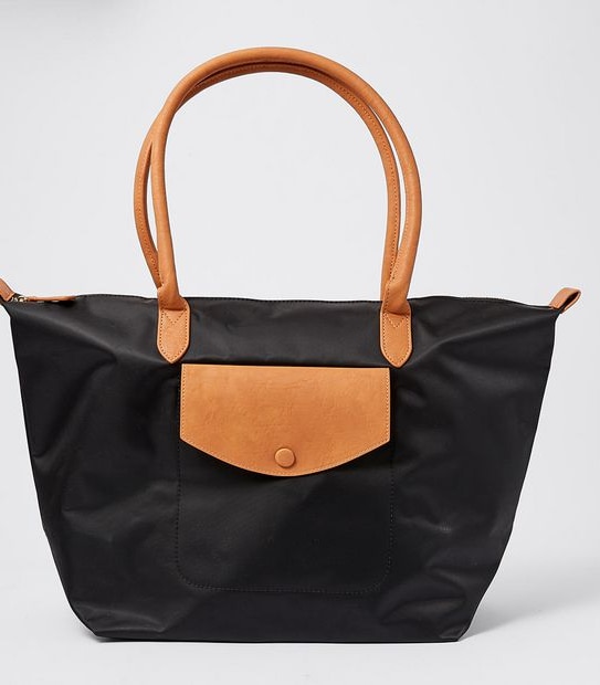 Large Nylon Tote Bag - Black