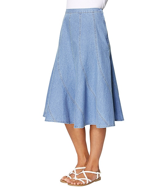 Chambray Gored Skirt