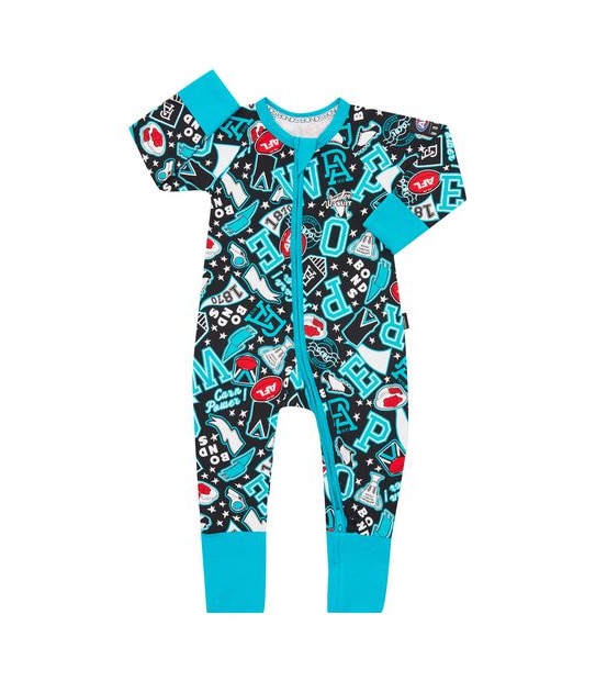 Bonds Baby AFL Port Adelaide Zip Wondersuit Coverall