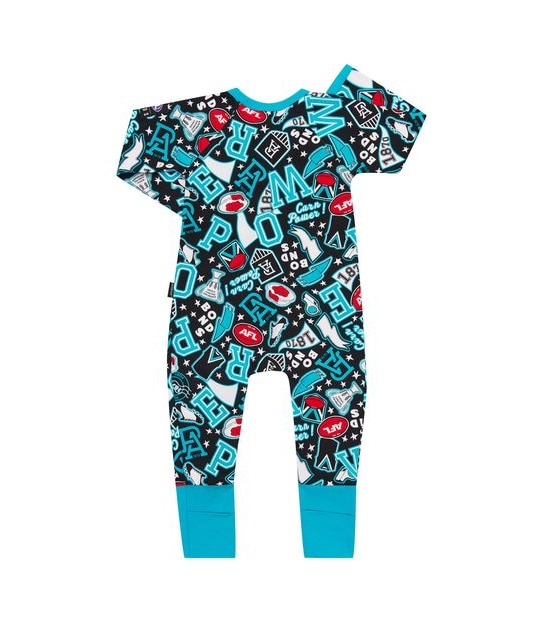 Bonds Baby AFL Port Adelaide Zip Wondersuit Coverall