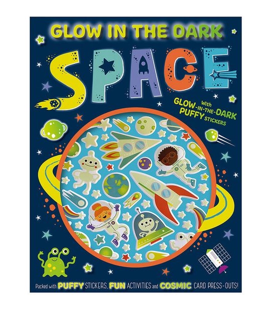 Glow in the Dark Space Puffy Stickers Activity Book - Patrick Bishop