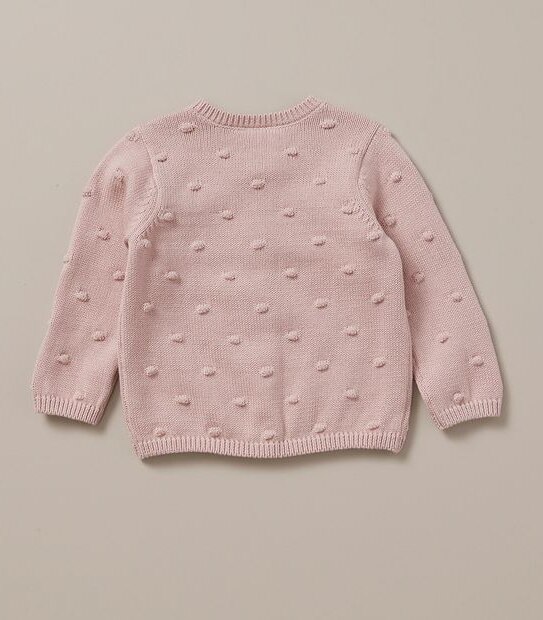 Baby Organic Cotton Pom-Pom Knit Cardigan