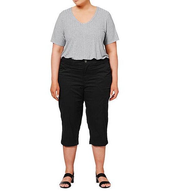 Belle Curve Rib Waist Crop Pants