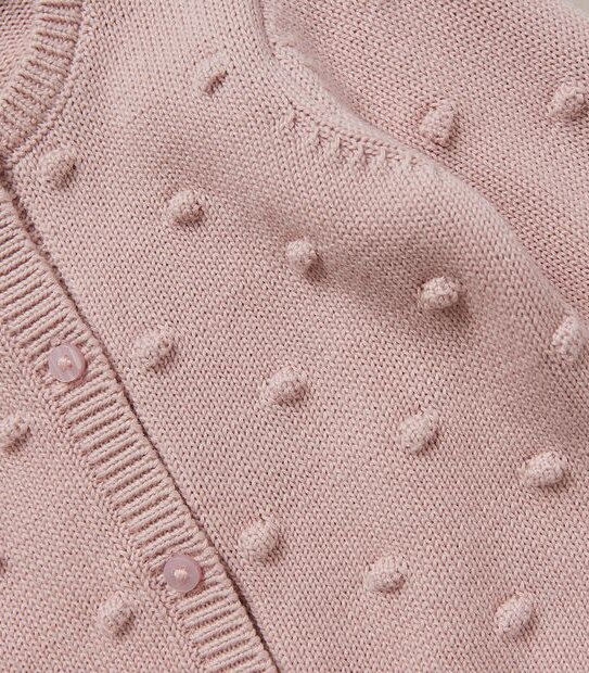 Baby Organic Cotton Pom-Pom Knit Cardigan