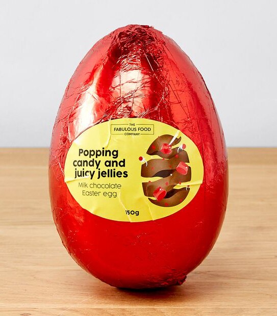 The Fabulous Food Company Popping Candy & Juicy Jellies Milk Chocolate Easter Egg UTZ - 150g